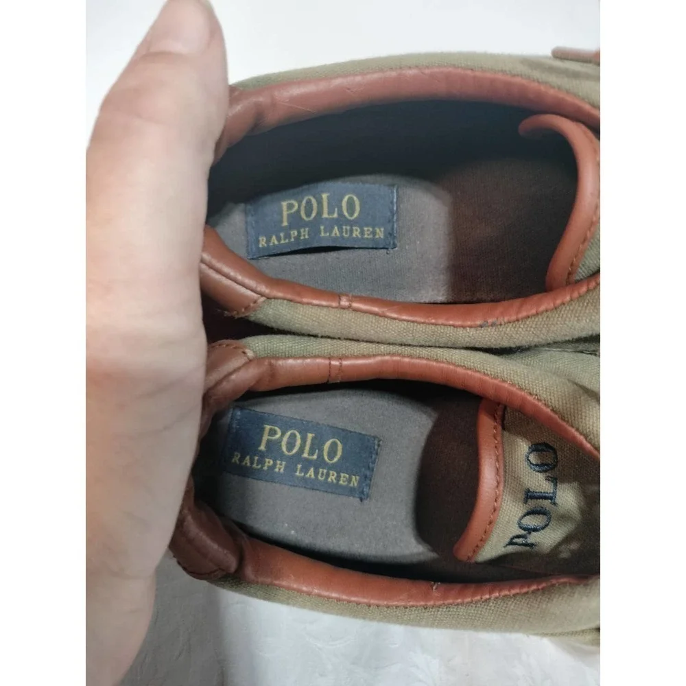 Polo Ralph Lauren Blue Label olive green vintage  sneakers kids 5.5 woman 7